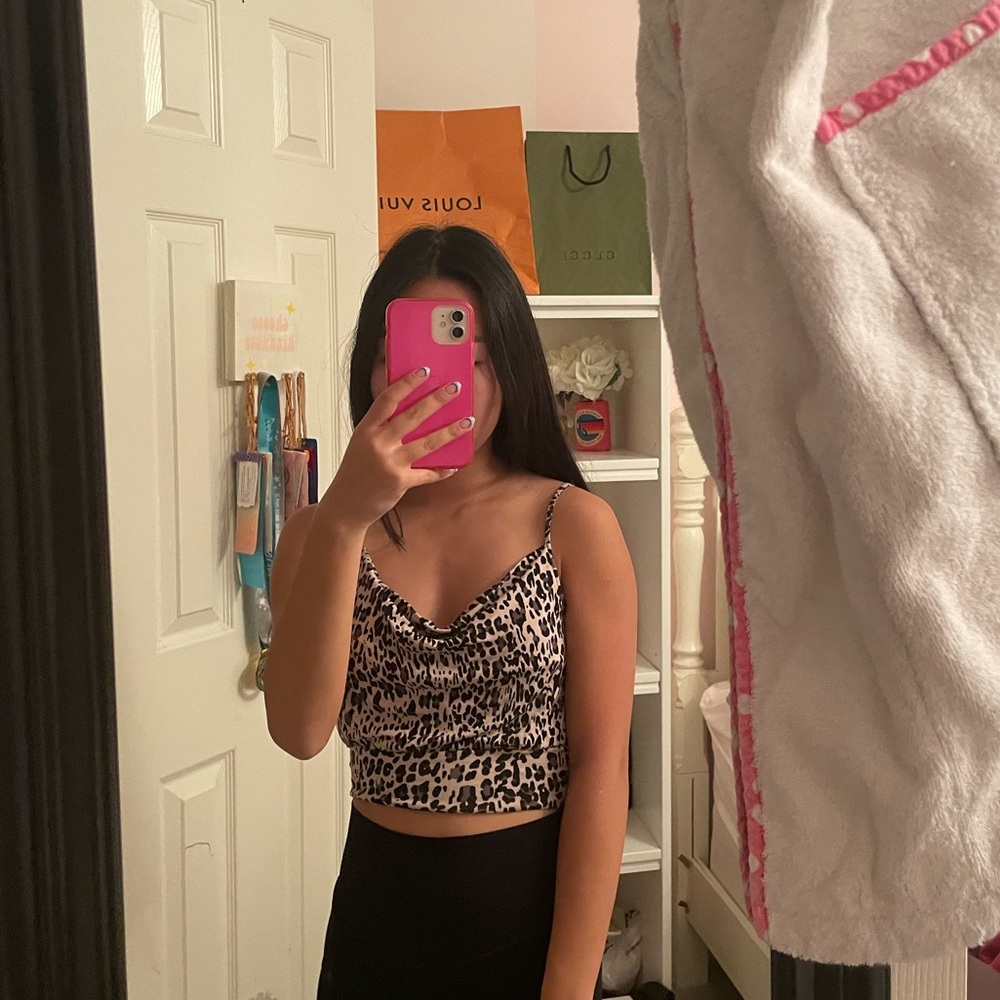 Urban Outfitters Cropped Cheetah Print Top